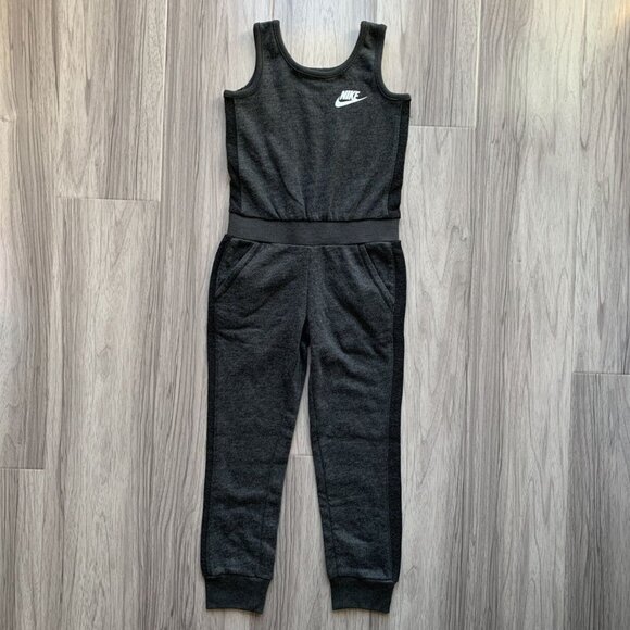 Nike S 5 Charcoal Gray Tank Jumpsuit - Picture 1 of 7